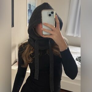 Zara Charcoal Knit Hood